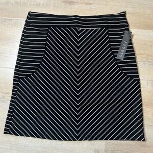 Sandro Knit Skirt Size 6 Black White Stripes Short  NWT